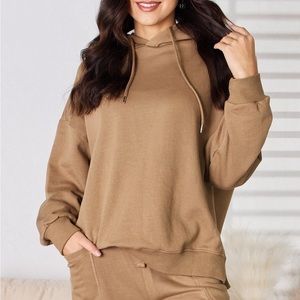 NEW RISEN Mocha Brown Oversized Hoodie Hooded Sweatshirt